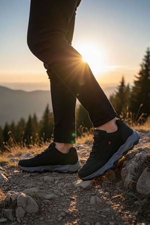 Boy Uzatan Gizli Topuk Siyah Füme Outdoor Trekking Erkek Ayakkabı