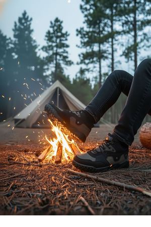 Boy Uzatan Gizli Topuk Siyah Kahve İçi Kürklü Erkek Outdoor Trekking Yarım Bot