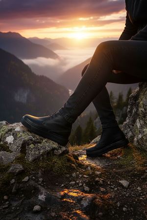 Boy Uzatan Gizli Topuk Spor Bot Model Yüksek Taban Siyah Erkek Ayakkabı