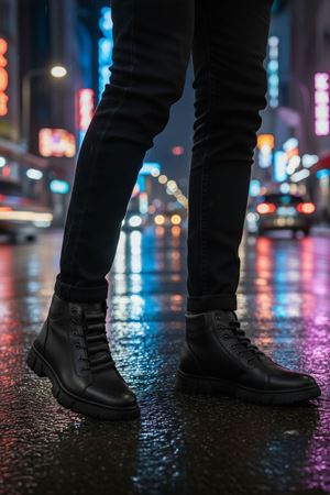 Boy Uzatan Gizli Topuk Siyah Merdiven Lastikli Hakiki Deri Erkek Bot