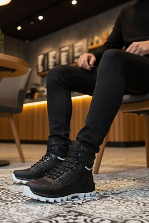 Boy Uzatan Gizli Topuk Siyah Beyaz Hydro Su Geçirmez Erkek Outdoor Trekking Bot