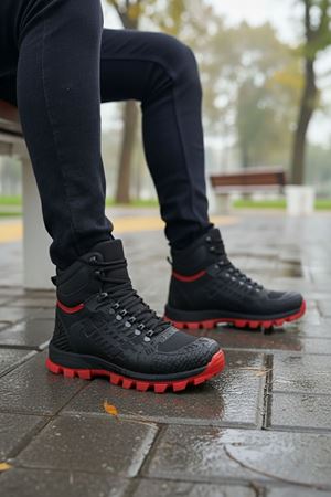 Boy Uzatan Gizli Topuk Siyah Kırmızı Hydro Su Geçirmez Erkek Outdoor Trekking Bot