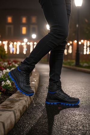 Boy Uzatan Gizli Topuk Siyah Mavi Hydro Su Geçirmez Erkek Outdoor Trekking Bot