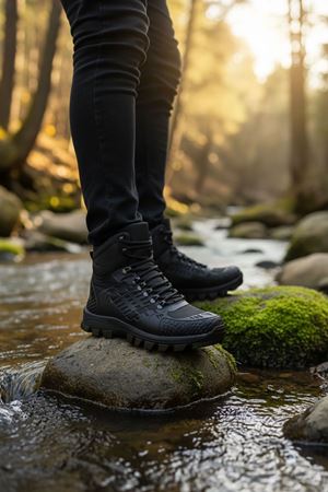 Boy Uzatan Gizli Topuk Siyah Hydro Su Geçirmez Erkek Outdoor Trekking Bot