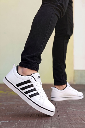 Boy Uzatan Gizli Topuk Beyaz Siyah Vento Erkek Sneaker Ayakkabı