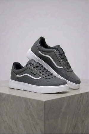 Boy Uzatan Gizli Topuk Füme Motto Erkek Sneaker Ayakkabı