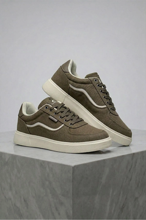 Boy Uzatan Gizli Topuk Kahve Motto Erkek Sneaker Ayakkabı