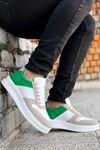Boy Uzatan Gizli Topuk Beyaz Yeşil Erkek Spor Ayakkabı