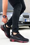 Boy Uzatan Gizli Topuk Siyah Kırmızı Aqua Taban Triko Erkek Günlük Spor Ayakkabı
