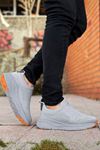 Boy Uzatan Gizli Topuk Gri Füme Slip-On Erkek Spor Ayakkabı