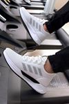 Boy Uzatan Gizli Topuk Beyaz Boost Desenli Erkek Spor Ayakkabı