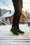 Boy Uzatan Gizli Topuk Siyah Sarı Street Erkek Outdoor Trekking Bot