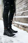 Boy Uzatan Gizli Topuk Siyah Beyaz Street Erkek Outdoor Trekking Bot - kopya
