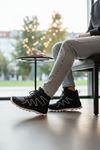 Boy Uzatan Gizli Topuk Siyah Beyaz Street Erkek Outdoor Trekking Bot - kopya