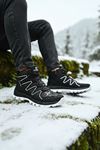 Boy Uzatan Gizli Topuk Siyah Beyaz Street Erkek Outdoor Trekking Bot - kopya
