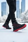 Boy Uzatan Gizli Topuk Siyah Kırmızı Street Erkek Outdoor Trekking Bot - kopya