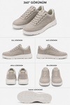 Boy Uzatan Gizli Topuk Bej Breeze Erkek Keten Spor Ayakkabı